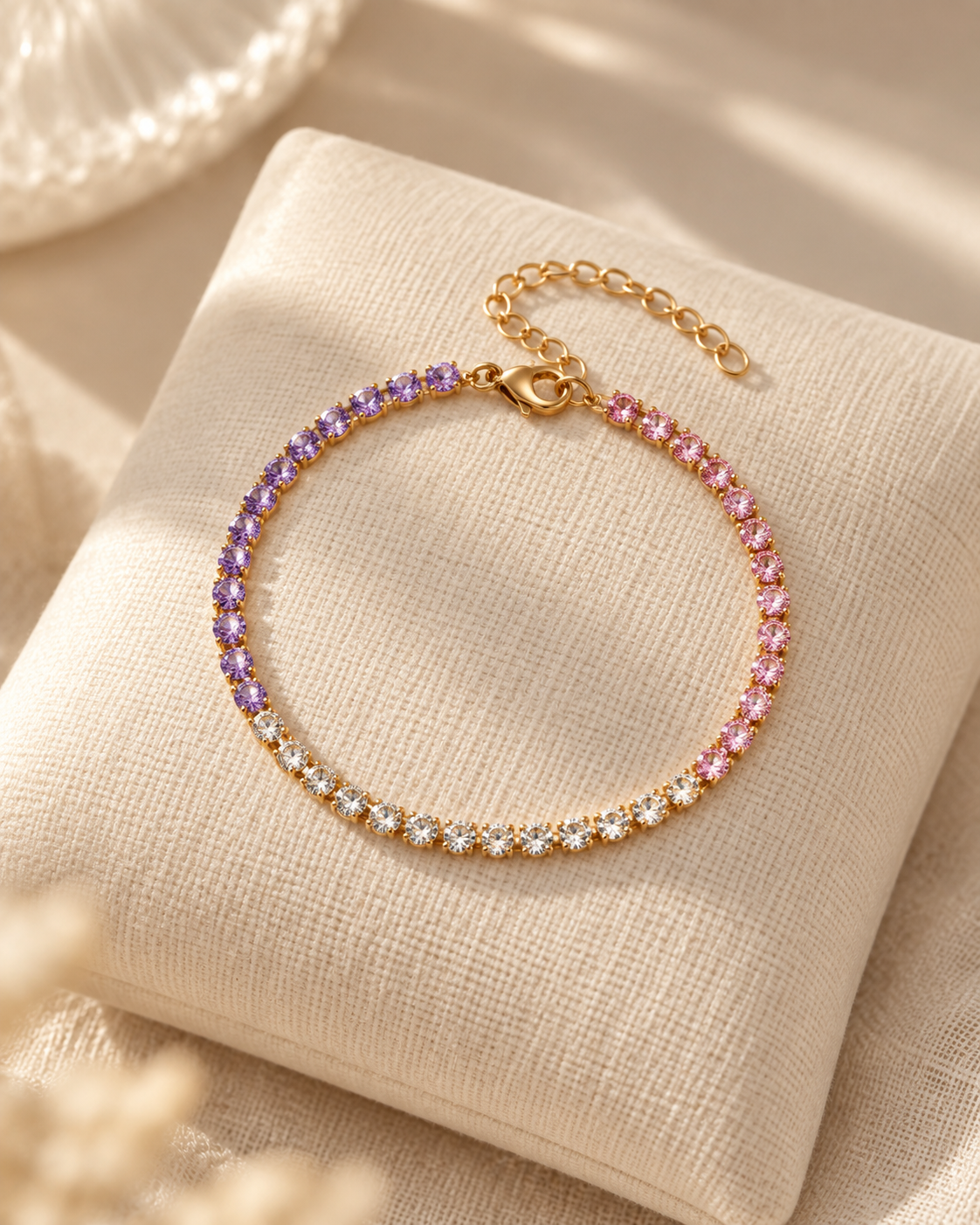 Pulseira Prisma, pulseira de zircónias coloridas (pormenor 6) — Solène Lisboa