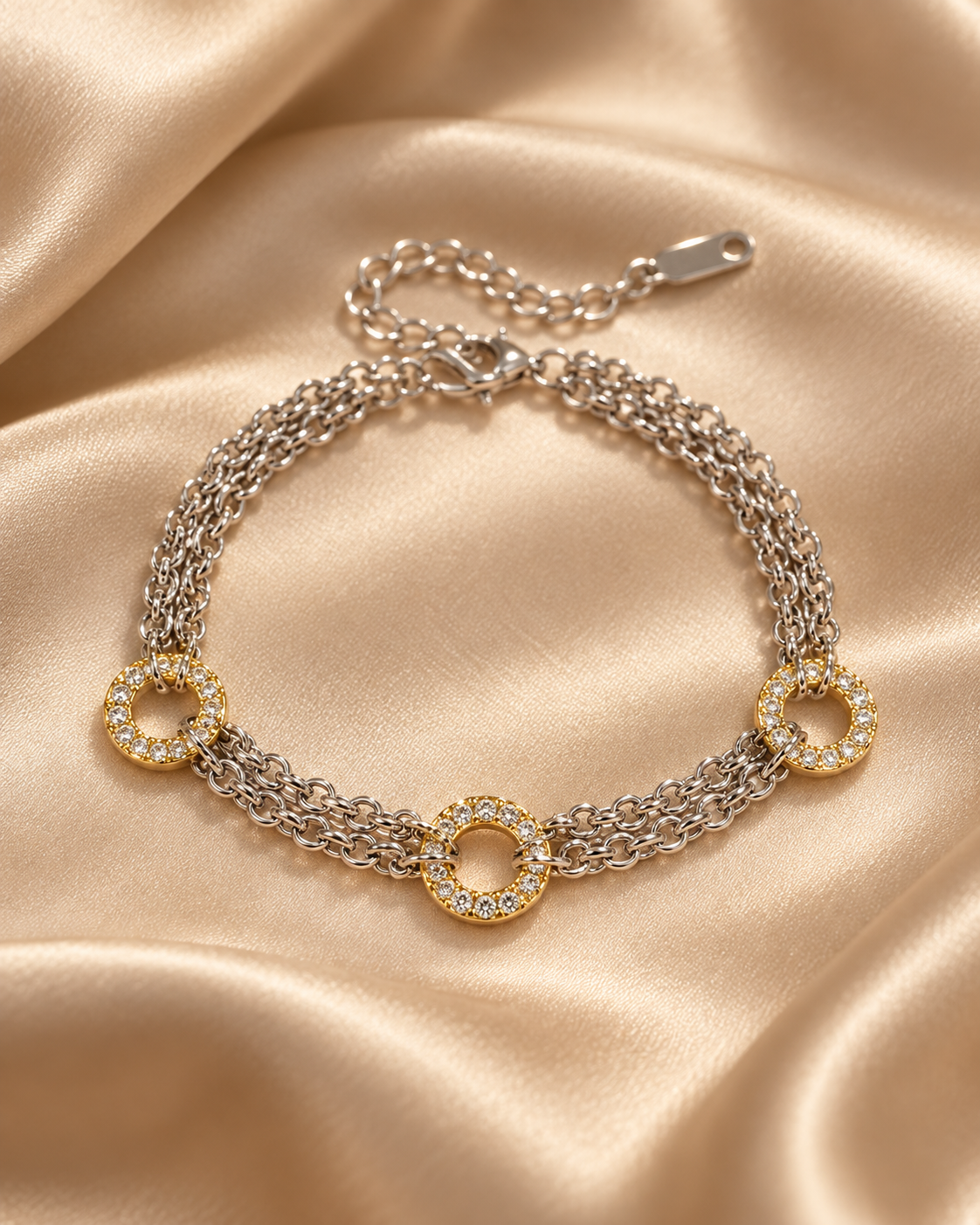 Pulseira Bianca, pulseira bicolor com zircónias (pormenor 4) — Solène Lisboa