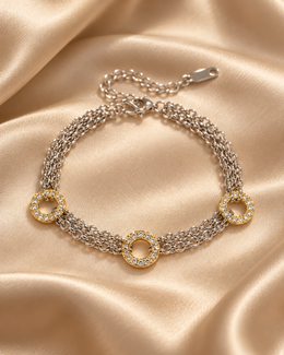 Pulseira Bianca, pulseira bicolor com zircónias (pormenor 4) — Solène Lisboa