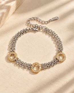 Pulseira Bianca, pulseira bicolor com zircónias (pormenor 9) — Solène Lisboa