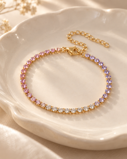 Pulseira Prisma, pulseira de zircónias coloridas (pormenor 4) — Solène Lisboa