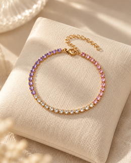 Pulseira Prisma, pulseira de zircónias coloridas (pormenor 6) — Solène Lisboa