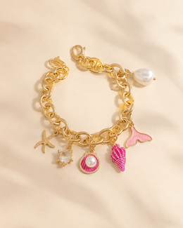 pulseira rosa conchinhas