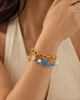 pulseira azul conchinhas